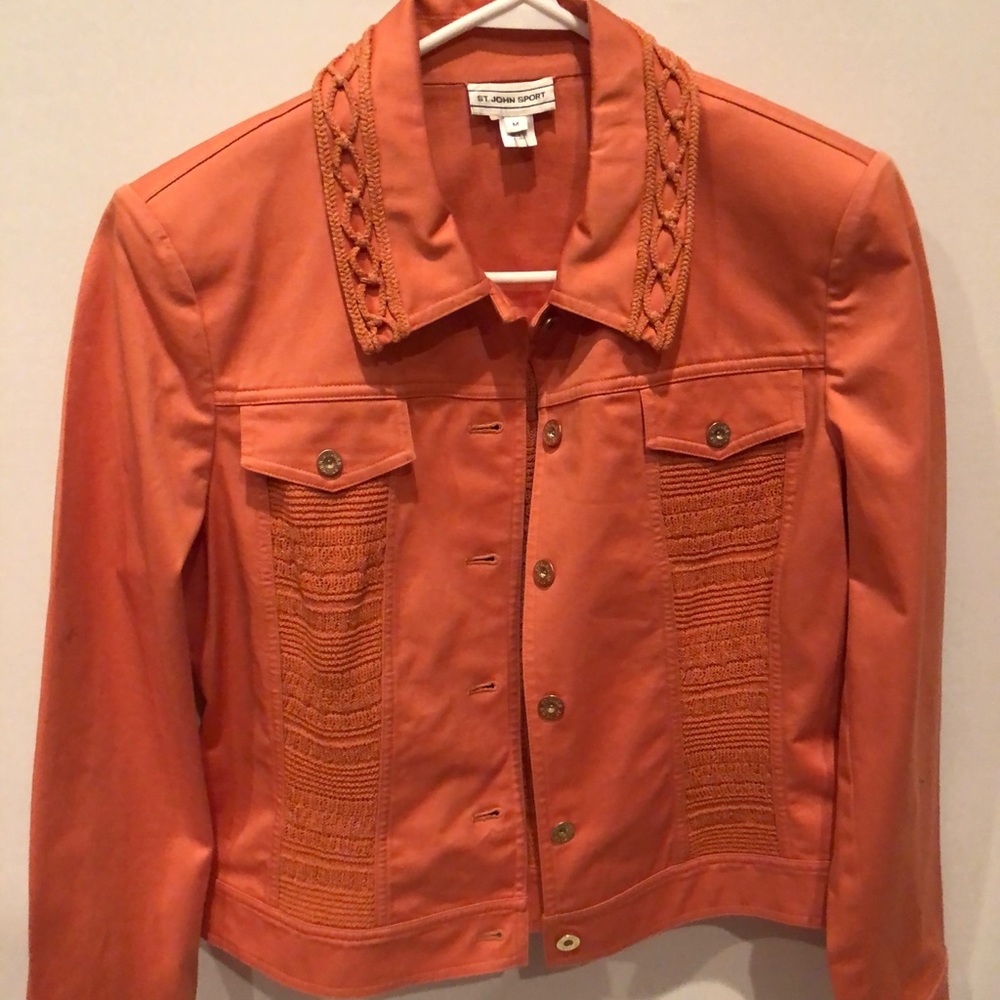 St. John Sport by Marie Gray Orange Jean Jacket